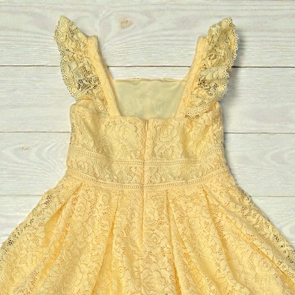 Girls Yellow Lace Dress - Picture 5 of 6